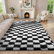 Load image into Gallery viewer, 6' x 9' (Rectangular)Checkered Black &amp; White