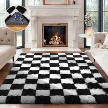 Load image into Gallery viewer, 4' x 6' (Rectangular)Checkered Black &amp; White