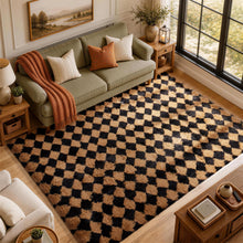 Load image into Gallery viewer, 8' x 10' (Rectangular)Checkered Black &amp; Beige