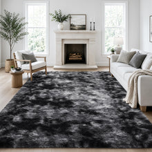 Load image into Gallery viewer, 8' x 10' (Rectangular)Tie-dyed Black &amp; Grey