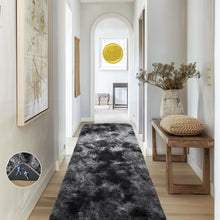Load image into Gallery viewer, 2' x 6' (Rectangular)Tie-dyed Black &amp; Grey