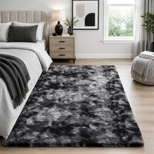 Load image into Gallery viewer, 4' x 6' (Rectangular)Tie-dyed Black &amp; Grey