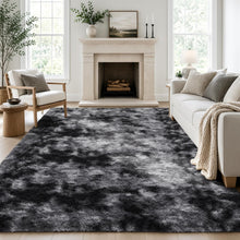 Load image into Gallery viewer, 5' x 8' (Rectangular)Tie-dyed Black &amp; Grey