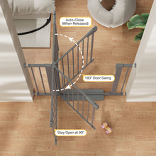 Load image into Gallery viewer, Cumbor 30-40.6 in Baby Gate for Stairs and Doorways, Dog Gate Cool Gray Mom's Choice Awards Winner, Auto Close, Double Lock, Safety Child Gate for Toddlers &amp; Pets, Pressure or Hardware Mounted