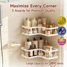 Load image into Gallery viewer, Veken Corner Shower Caddy 3-Pack, Advanced Rustproof Design&amp;Stable Storage, White