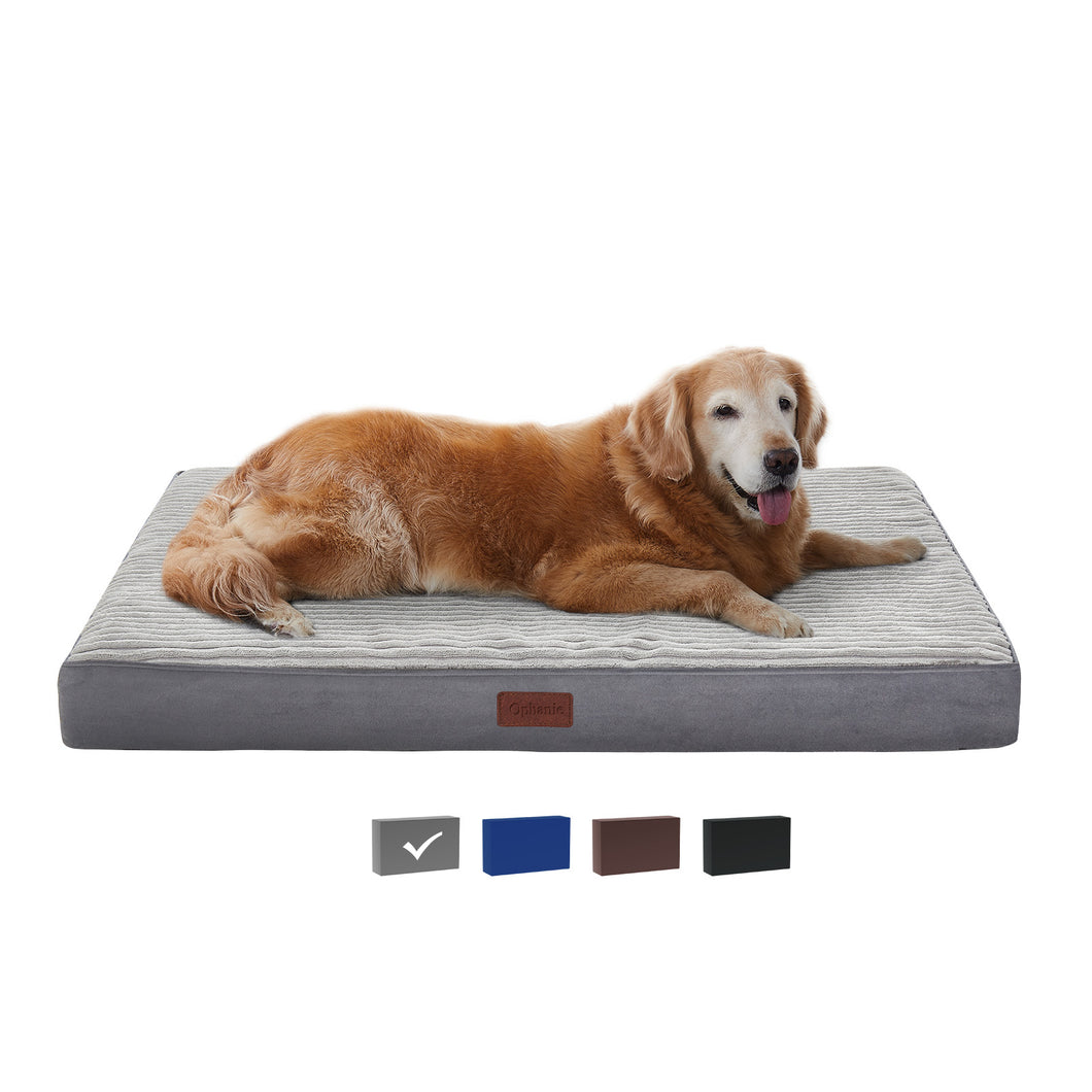 Ophanie Gray Orthopedic Dog Bed For Large Dogs with Egg Crate Foam Support and Non-Slip Bottom, Waterproof and Machine Washable Removable Pet Bed Cover