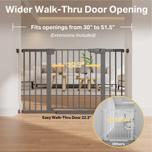 Load image into Gallery viewer, Cumbor 30-51.5 in Extra Wide Baby Gate for Stairs, Dog Gate, Cool Gray Mom's Choice Awards Winner, Auto Close with Double Lock for Doorways, Child Gate for Toddlers &amp; Pets, Pressure Mounted