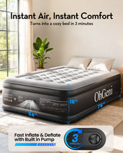 Load image into Gallery viewer, OhGeni Air Mattress Full with Built-in Pump,18" Comfortable Blow Up Colchones Inflables Mattress for Home,Guests,Foldable,Portable Bed for Adults,Durable Airbed Supports Up to 600 lbs,Black