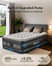 Load image into Gallery viewer, OhGeni Air Mattress Full with Built in Pump, 20" Raised Inflatable Blow up Mattress, Family Choice Award Winner, Portable Foldable Bed with Upgraded Surface for Home &amp; Camping, 600 lbs