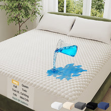 Load image into Gallery viewer, OhGeni Waterproof Mattress Protector,King Size Soft Bamboo Viscose Top Layer Pad,3D-Air Fabric Cooling Breathable Fitted Sheets, Washable Bed Cover,Deep Pocket Noiseless Over 99 Count Hex Bumps