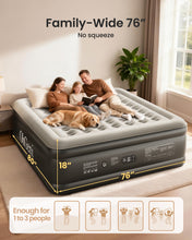 Load image into Gallery viewer, OhGeni King Air Mattress Family Choice Award with Built-in Pump,18" Comfortable Blow Up Colchones Inflables Mattress for Home,Guests, Portable Air Bed for Adults, Airbed Supports Up to 700 lbs,Black
