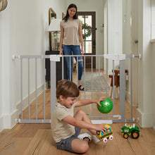 Load image into Gallery viewer, Cumbor 29.7-46" Baby Gate for Stairs, Gifts for Mom-Auto Close Dog Gate for The House, Easy Install Pressure Mounted Pet Gates for Doorways, Easy Walk Thru Wide Safety Gate for Dog, Gray