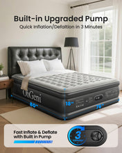 Load image into Gallery viewer, OhGeni King Air Mattress Family Choice Award with Built-in Pump,18" Comfortable Blow Up Colchones Inflables Mattress for Home,Guests, Portable Air Bed for Adults, Airbed Supports Up to 700 lbs,Black