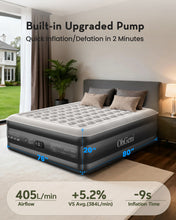 Load image into Gallery viewer, OhGeni 20" Raised King Air Mattress with Built in Pump, Luxury Real Bed Height Blow up Mattress, 3-4 Persons Inflatable Mattress for Guests &amp; Family Party, Ideal for Elder People, 700lbs