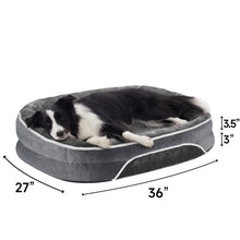 Load image into Gallery viewer, Ophanie Luxury Sofa Orthopedic Dog Bed For Large Dogs, Removable, Machine Washable Plush Cover, and Non-Slip Bottom with Four-Sided Bolster Cushion, Gray (35&quot;x28&quot;x6&quot;)