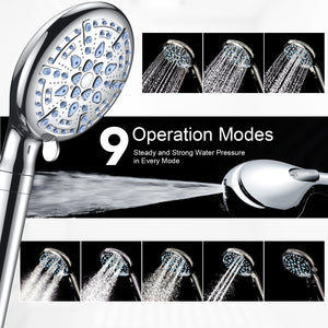 Ophanie 9-Setting Handheld Shower Head,High Pressure Shower Head with Filter