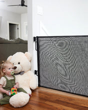 Load image into Gallery viewer, Ophanie Retractable Baby Safety Gate,Mesh Pet Gate 33&quot; Tall, Extends to 55&quot; Wide, Black