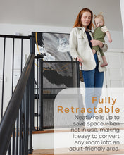 Load image into Gallery viewer, Ophanie Retractable Baby Safety Gate,Mesh Pet Gate 33&quot; Tall, Extends to 55&quot; Wide, Black