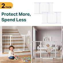 Load image into Gallery viewer, Cumbor 2-Pack 29.7-51.5 in Extra Wide Baby Gate for Stairs, Dog Gate White Auto Close &amp; Double Lock for Doorways, One-Hand Open Child Gate for Toddler &amp; Pets Indoor, Pressure or Hardware Mounted