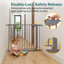 Load image into Gallery viewer, Cumbor 30-40.6 in Baby Gate for Stairs and Doorways, Dog Gate Cool Gray Mom's Choice Awards Winner, Auto Close, Double Lock, Safety Child Gate for Toddlers &amp; Pets, Pressure or Hardware Mounted
