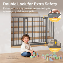 Load image into Gallery viewer, Cumbor 30-51.5 in Extra Wide Baby Gate for Stairs, Dog Gate, Cool Gray Mom's Choice Awards Winner, Auto Close with Double Lock for Doorways, Child Gate for Toddlers &amp; Pets, Pressure Mounted