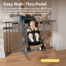 Load image into Gallery viewer, Cumbor 30-51.5 in Extra Wide Baby Gate for Stairs, Dog Gate, Cool Gray Mom's Choice Awards Winner, Auto Close with Double Lock for Doorways, Child Gate for Toddlers &amp; Pets, Pressure Mounted