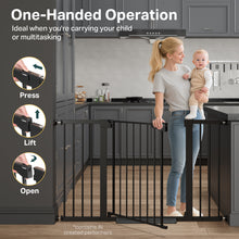 Load image into Gallery viewer, Cumbor 29.7-51.5 in Extra Wide Baby Gate for Stairs, Dog Gate Indoor Black Mom's Choice Awards Winner, Auto Close with Double Lock for Doorways, Child Gate for Toddlers &amp; Pets, Pressure Mounted