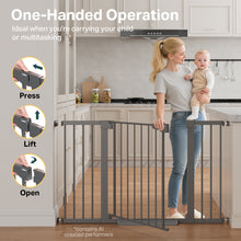 Load image into Gallery viewer, Cumbor 30-51.5 in Extra Wide Baby Gate for Stairs, Dog Gate, Cool Gray Mom's Choice Awards Winner, Auto Close with Double Lock for Doorways, Child Gate for Toddlers &amp; Pets, Pressure Mounted
