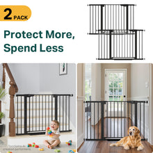 Load image into Gallery viewer, Cumbor 2-Pack 30-48 in Baby Gate for Stairs, Auto Close Dog Gate, Black Mom's Choice Awards Winner, Double Lock Safety for Doorways, Child Gate for Toddlers &amp; Pets, Pressure or Hardware Mounted