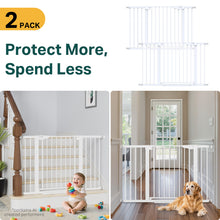 Load image into Gallery viewer, Cumbor 2-Pack 30-48 in Baby Gate for Stairs, Auto Close Dog Gate, White Mom's Choice Awards Winner, Double Lock Safety for Doorways, Child Gate for Toddlers &amp; Pets, Pressure or Hardware Mounted