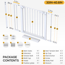 Load image into Gallery viewer, Cumbor 30-40.6 in Baby Gate for Stairs and Doorways, Dog Gate Indoor White Mom's Choice Awards Winner, Auto Close, Double Lock, Safety Child Gate for Toddlers &amp; Pets, Pressure or Hardware Mounted