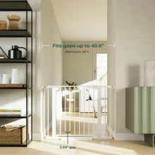 Load image into Gallery viewer, Cumbor 30-40.6 in Baby Gate for Stairs and Doorways, Dog Gate Indoor White Mom's Choice Awards Winner, Auto Close, Double Lock, Safety Child Gate for Toddlers &amp; Pets, Pressure or Hardware Mounted