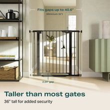 Load image into Gallery viewer, Cumbor 36 in Extra Tall Baby Gate for Doorways, 30-40.6 in Dog Gate Black Mom's Choice Awards Winner, Double Lock, 2-Way Swing, Auto Close Child Gate for Toddler &amp; Pets, Pressure or Hardware Mounted