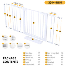 Load image into Gallery viewer, Cumbor 30-48 in Baby Gate for Stairs, Auto Close Dog Gate Indoor, White Mom's Choice Awards Winner, Double Lock Safety for Doorways, One-Hand Open Child Gate for Toddlers &amp; Pets, Pressure Mounted