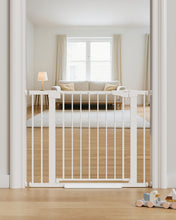 Load image into Gallery viewer, Cumbor 30-40.6 in Baby Gate for Stairs and Doorways, Dog Gate Indoor White Mom's Choice Awards Winner, Auto Close, Double Lock, Safety Child Gate for Toddlers &amp; Pets, Pressure or Hardware Mounted