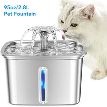 Load image into Gallery viewer, Ophanie 95oz/2.8L Pet Fountain, Stainless Steel Cat Dog Water Fountain Dispenser