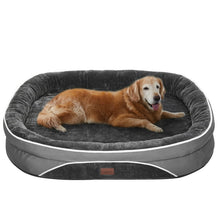 Load image into Gallery viewer, Ophanie Luxury Sofa Orthopedic Dog Bed For Large Dogs, Removable, Machine Washable Plush Cover, and Non-Slip Bottom with Four-Sided Bolster Cushion, Gray (35&quot;x28&quot;x6&quot;)