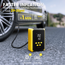 Load image into Gallery viewer, Ophanie 12V DC Tire Inflator - 160 PSI Pressure Gauge, Automatic Shutoff Car Air Compressor, Dual Digital Display, Faster Inflation, Emergency LED Light, Compact Design, Powered by Cigarette Lighter