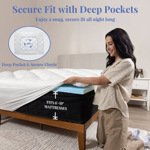 Load image into Gallery viewer, OhGeni 4 inch Dual Layer Twin XL Mattress Topper for College Dorm Room Essentials, 2 inch Gel Memory Foam, 2 inch Down Alternative Pillow Top Pad, Mattresses Cover for Bed, 6"-19" Deep Pocket