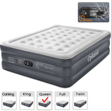 Load image into Gallery viewer, Ophanie Queen Air Mattress 18in Puncture Resistant Air Beds with Built in Pump, Elevated Quick Inflation/Deflation Inflatable Beds for Camping, Indoor Colchon, Guests Air Bed, Drak Gray