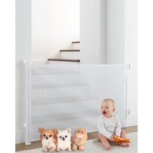 Load image into Gallery viewer, Retractable Baby Gates, Mesh Pet Gate 33&quot; Tall, Extends to 55&quot; Wide,White