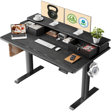 Load image into Gallery viewer, Veken 47-Inch Electric Standing Desk with Drawers, Adjustable Table, Black