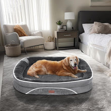 Load image into Gallery viewer, Ophanie Luxury Sofa Orthopedic Dog Bed For Large Dogs, Removable, Machine Washable Plush Cover, and Non-Slip Bottom with Four-Sided Bolster Cushion, Gray (35&quot;x28&quot;x6&quot;)