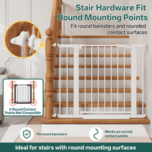 Load image into Gallery viewer, InnoTruth 27-36.6 in Wide Baby Gate for Stairs and Doorways, White Indoor Metal Dog Gate for Pets, Auto Close 2 Way Swing Walk Through Door, Double Lock &amp; Y-Bolts, Pressure or Hardware Mount