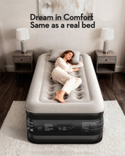 Load image into Gallery viewer, OhGeni 20" Twin Air Mattress with Built in Pump, Portable Blow up Mattress, 72Hr Leak-Proof Test Airbed for Guests &amp; Home, Ideal for Single Person, Better to Get up, 300LBS