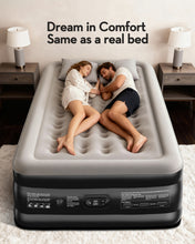 Load image into Gallery viewer, OhGeni Air Mattress Full with Built in Pump, 20" Raised Inflatable Blow up Mattress, Family Choice Award Winner, Portable Foldable Bed with Upgraded Surface for Home &amp; Camping, 600 lbs