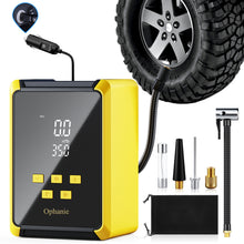 Load image into Gallery viewer, Ophanie 12V DC Tire Inflator - 160 PSI Pressure Gauge, Automatic Shutoff Car Portable Air Compressor, Digital Display, Faster Inflation, LED Light, Compact Design, Powered by Cigarette Lighter