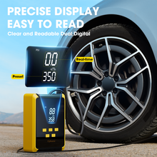 Load image into Gallery viewer, Ophanie 12V DC Tire Inflator - 160 PSI Pressure Gauge, Automatic Shutoff Car Portable Air Compressor, Digital Display, Faster Inflation, LED Light, Compact Design, Powered by Cigarette Lighter