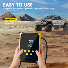 Load image into Gallery viewer, Ophanie 12V DC Tire Inflator - 160 PSI Pressure Gauge, Automatic Shutoff Car Portable Air Compressor, Digital Display, Faster Inflation, LED Light, Compact Design, Powered by Cigarette Lighter