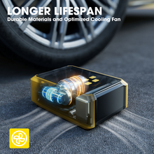Load image into Gallery viewer, Ophanie 12V DC Tire Inflator - 160 PSI Pressure Gauge, Automatic Shutoff Car Portable Air Compressor, Digital Display, Faster Inflation, LED Light, Compact Design, Powered by Cigarette Lighter